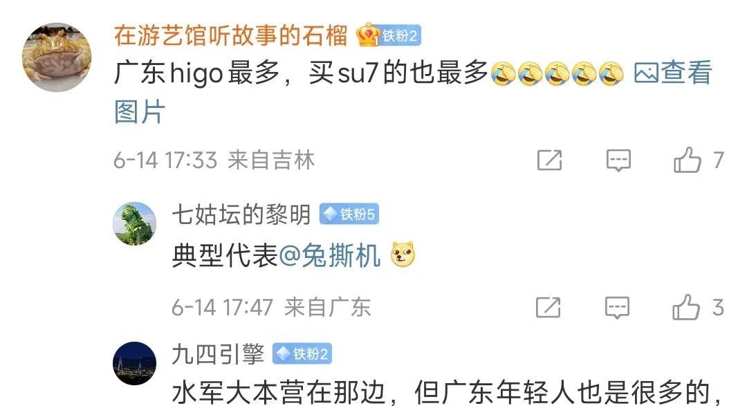 冷知识：在网上骂小米最多的，是广东IP。但是在现实里，广东省的小米SU7销量也