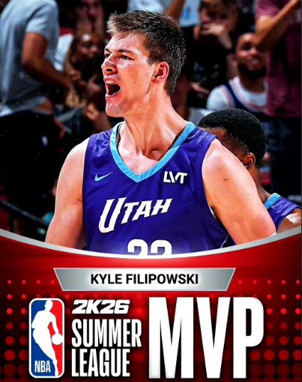 比杨瀚森强太多！夏联MVP这数据有点炸裂！NBA官方宣布，爵士中锋菲利波夫斯基