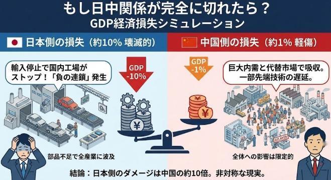 要是中日直接贸易停止了会咋样？日本那边自己用超级计算机算了一下，结果把自己吓