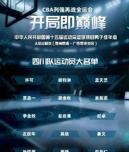 四川男篮全运会大名单出炉，目标冠军！这支志在夺金的队伍，阵容中汇聚了来自不同