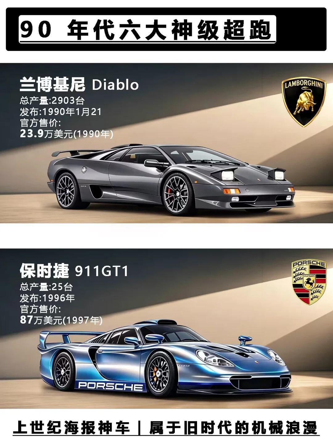 90年代六大神级超跑｜机械浪漫90年代真的是超跑黄金时代。本田NSX、捷豹XJ220、迈凯伦F1、布