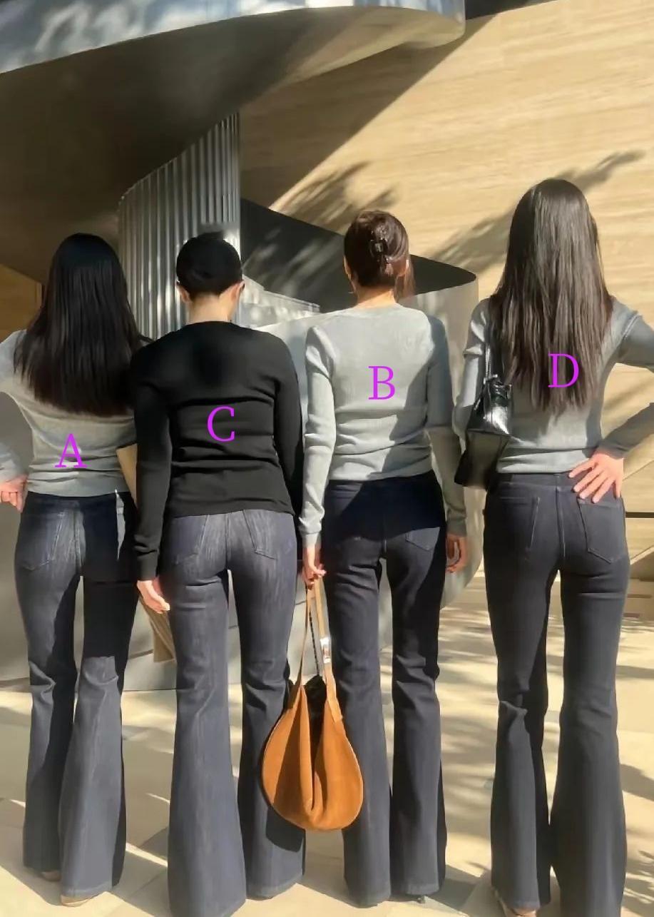 考眼力，从四位美女的后背观察，你觉得哪一位是做了母亲的？