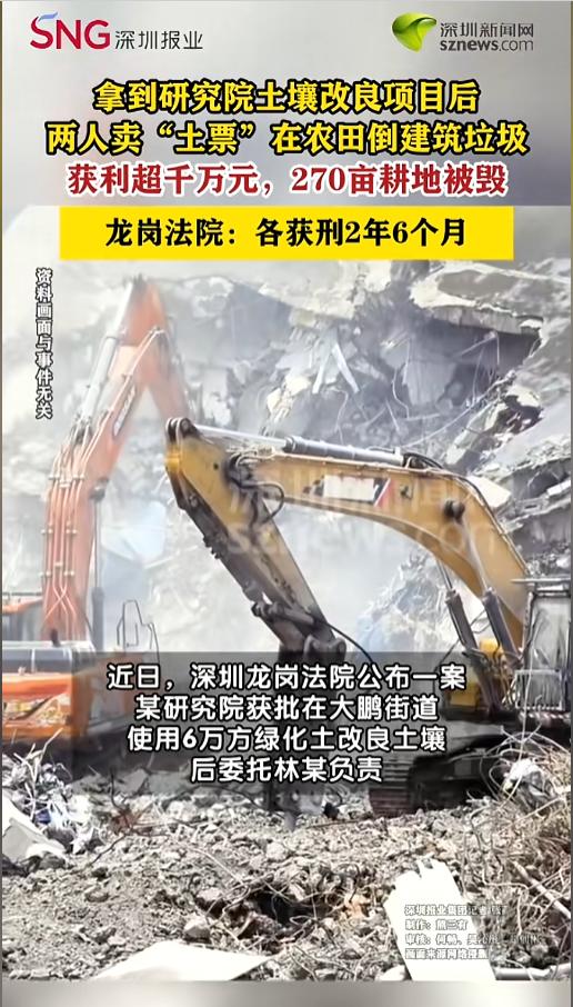 “胆大包天！”近日，广东深圳，当地法院公布了一起损毁农田的案例。两男子合谋，通过