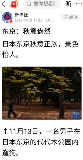 正当全国人民都在批斗日本首相高市早苗之时，新华社突然发了一组日本东京代代木公园的