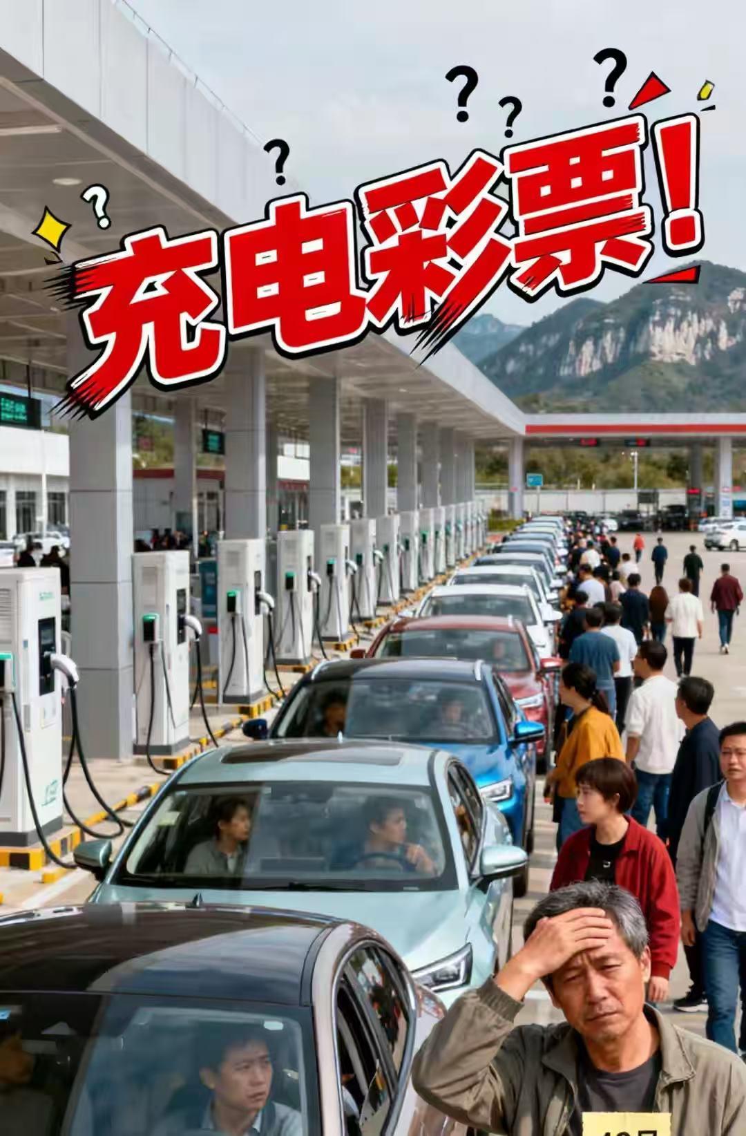 国庆高速大排长龙，新能源车主崩溃，充电焦虑难解，谁来背锅网友评论：长假出远
