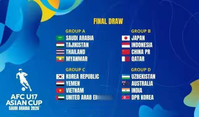 u17国足抽中上上签，让人惊喜！刚刚，u17亚洲杯抽签结果出炉，中国队分在B