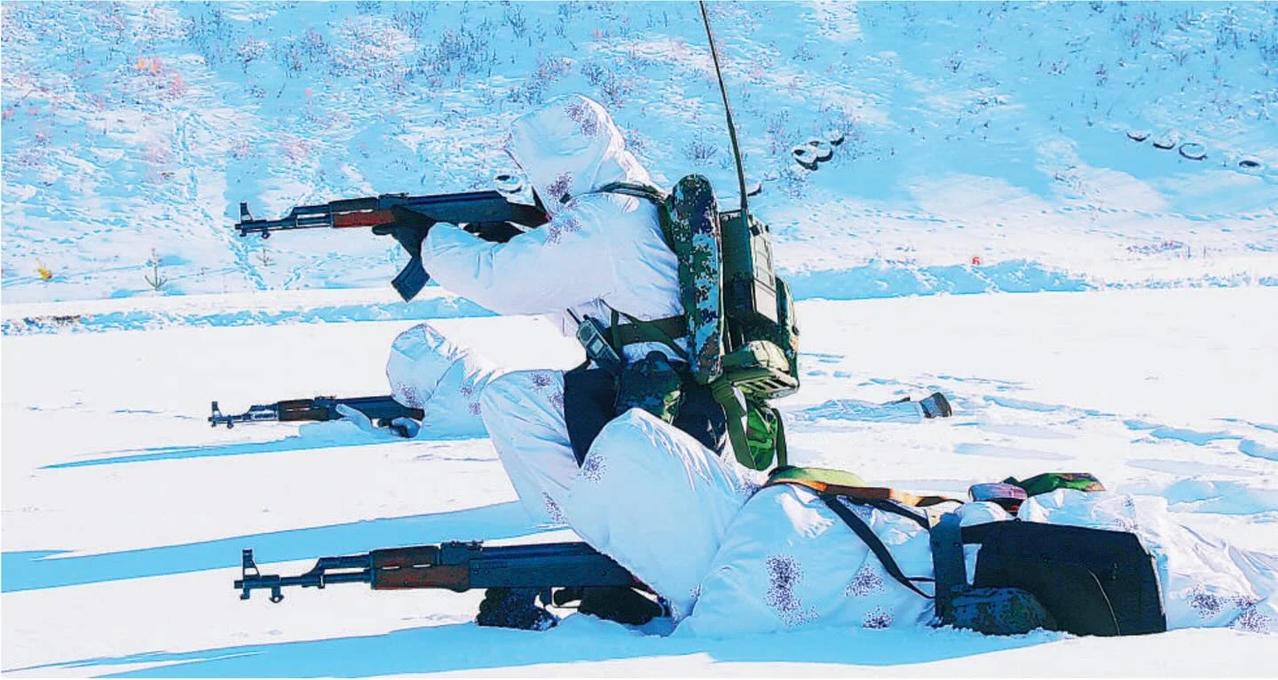 中国民兵使用56-1型7.62毫米突击步枪进行训练。