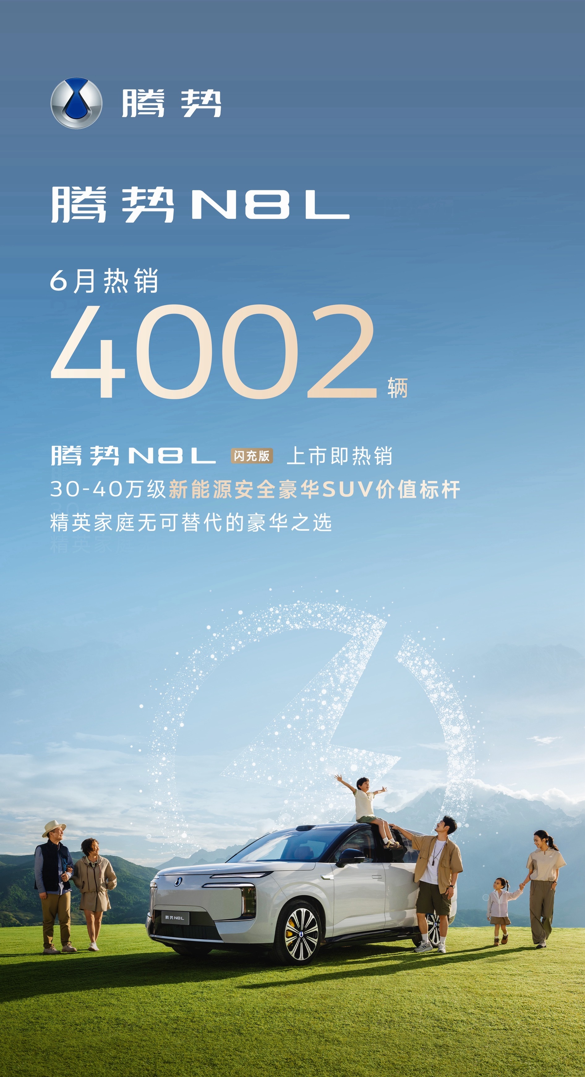 📮腾势N8L闪充版6月热销4002辆，我觉得这个数字比单纯看销量更有意思。因为
