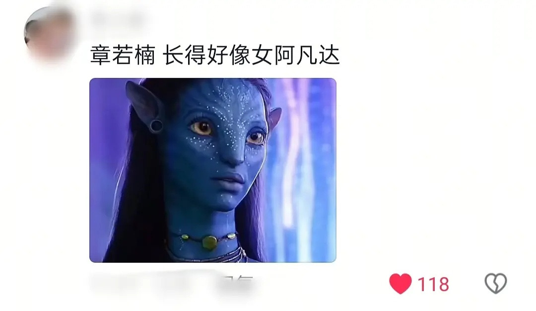 到底谁在吹她的美貌，一直觉得她像阿凡达。