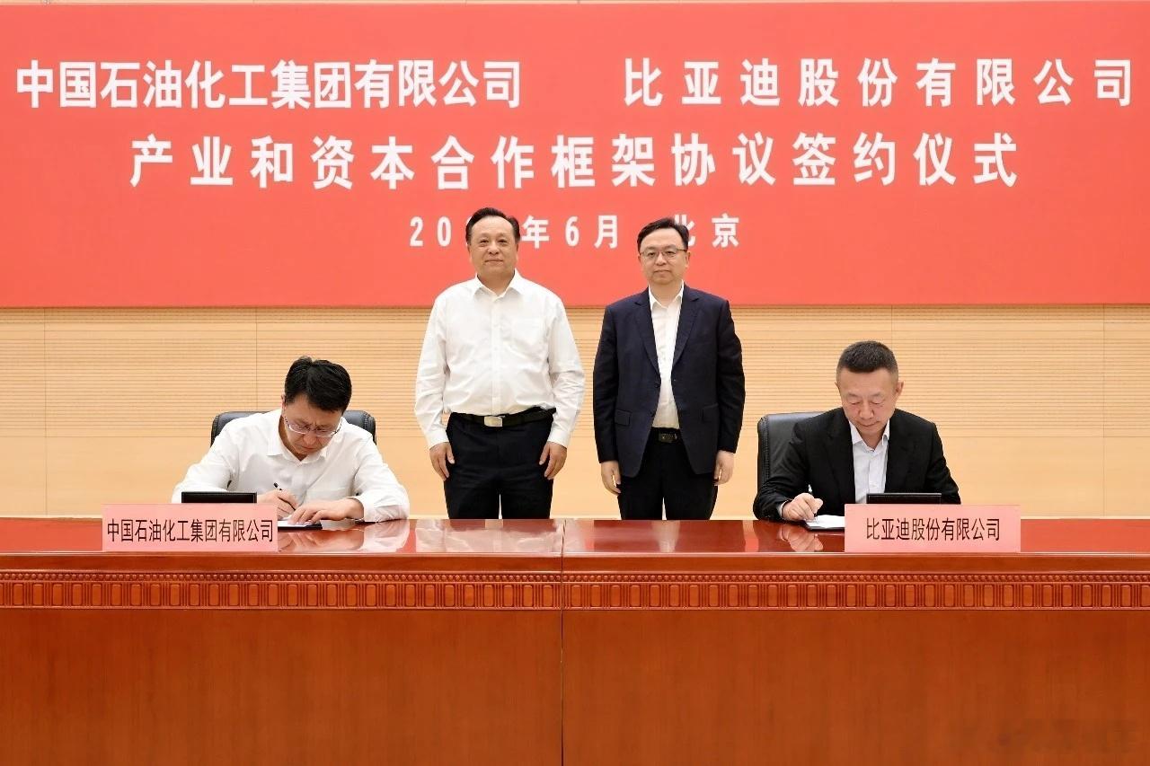 重磅签约🎉6月3日中国石化×比亚迪北京签约产业+资本合作协议！联手打造万站聚
