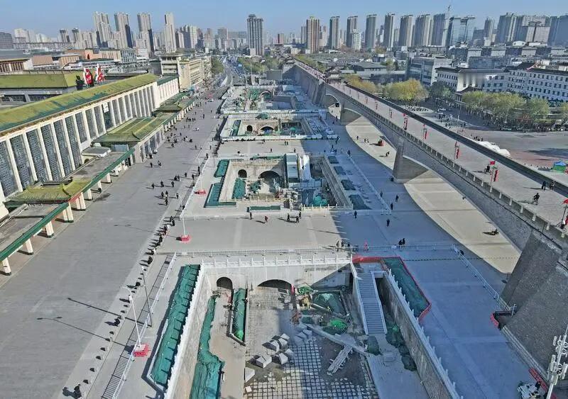 西安市护城河及环城公园综合改造工程火车站段项目进度条刷新，预计26年1月整体完工