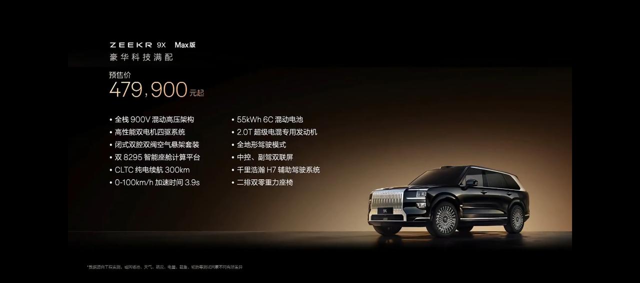 说真的，这价格比我预想的低呐。极氪9X预售价：47.99-56.99万元。55度