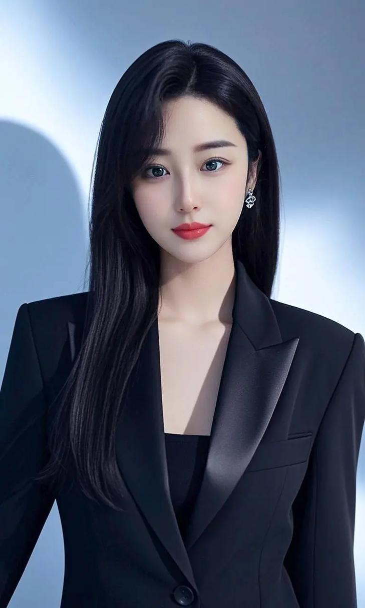 优雅黑西服，冷艳动人，尽显职场风范！