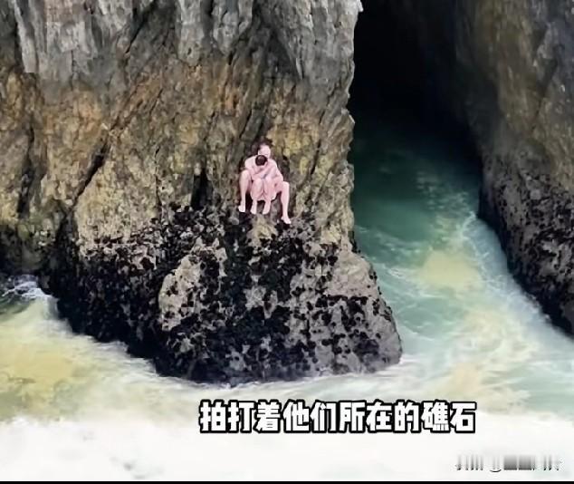 无知者自绝后路，正常海浪能打到颜色分割线区域，颜色不同就是海水冲刷造成的潮位低