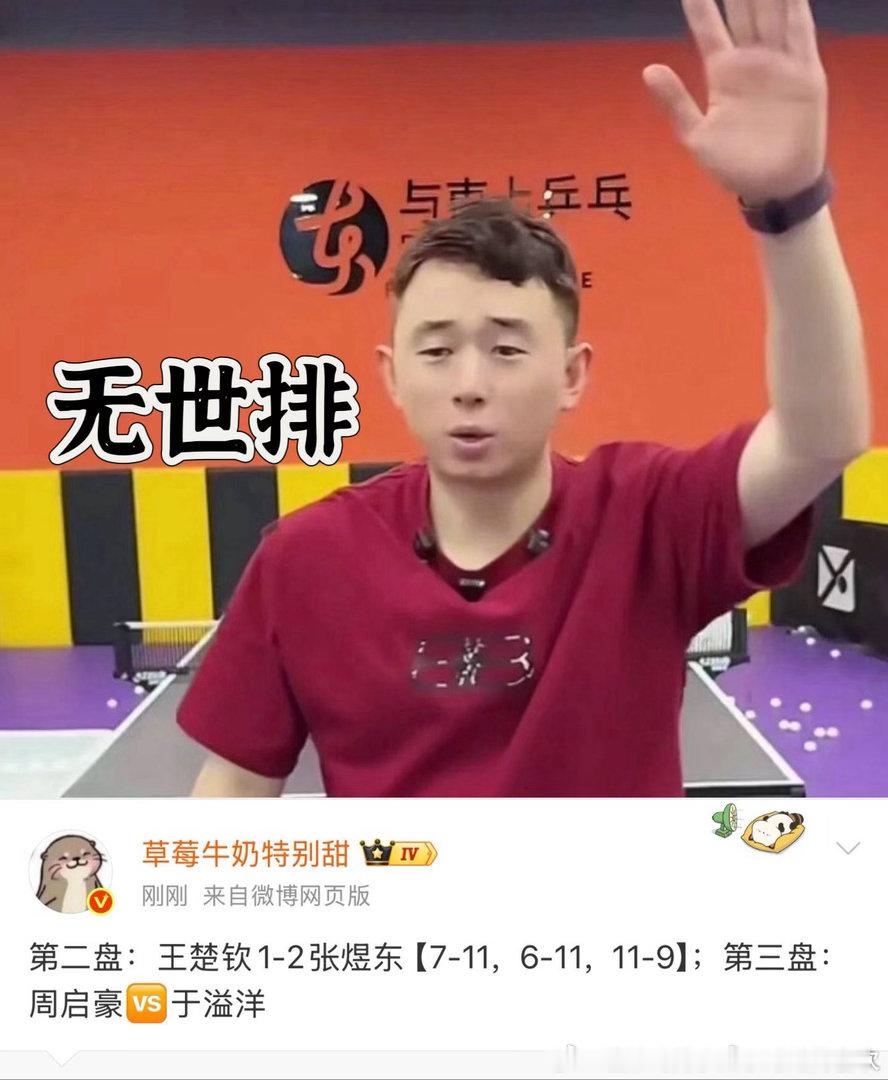 没有世排也可以赢王楚钦，还能蛐蛐他呢，毕竟没世排的都赢了，正好说明蛐蛐的对了