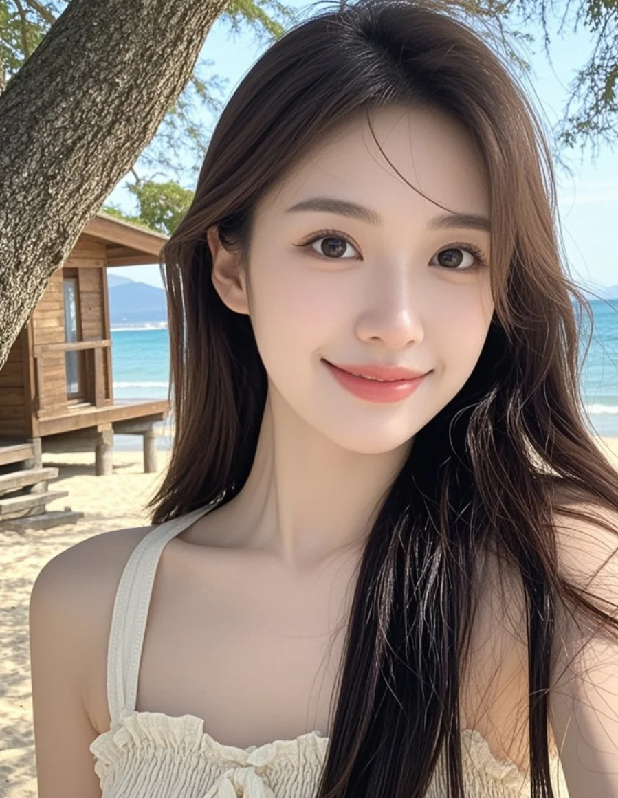 看我如何用一抹淡妆征服这片海滩！