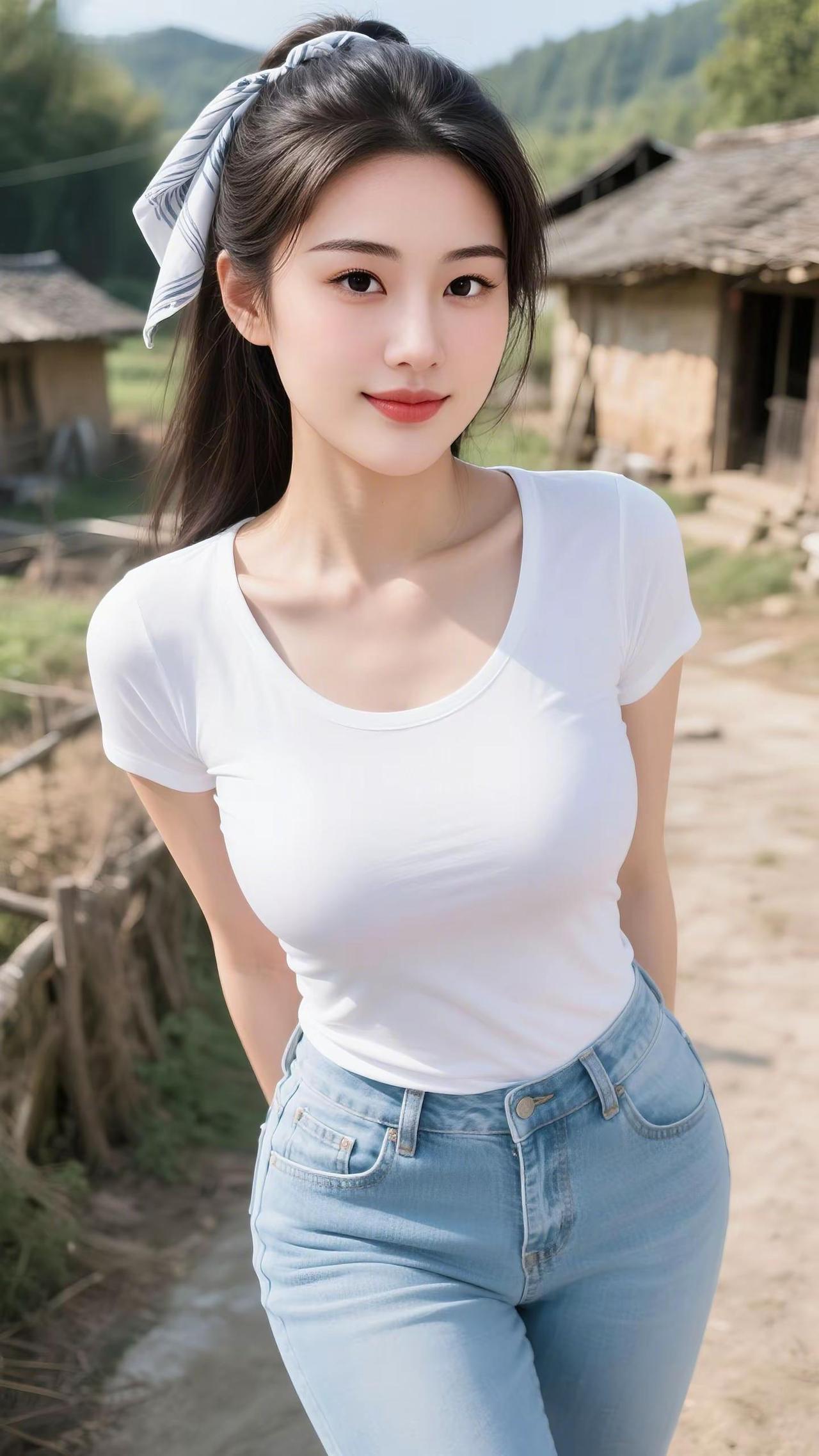 村头溜达一下，心情直接拉满农村姑娘户外