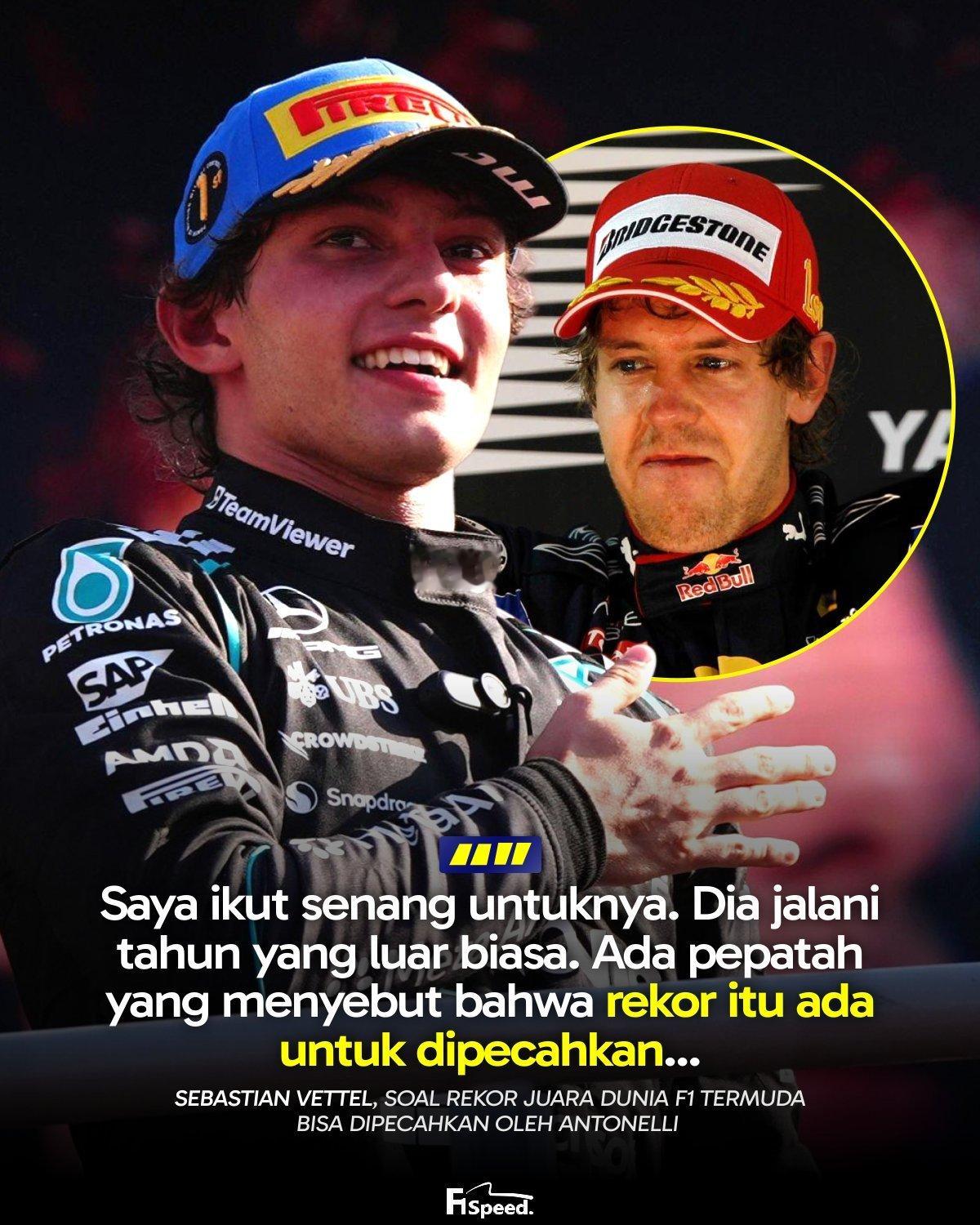F1四届F1世界冠军塞巴斯蒂安·维特尔透露，如果基米·安东内利能打破他保持的最