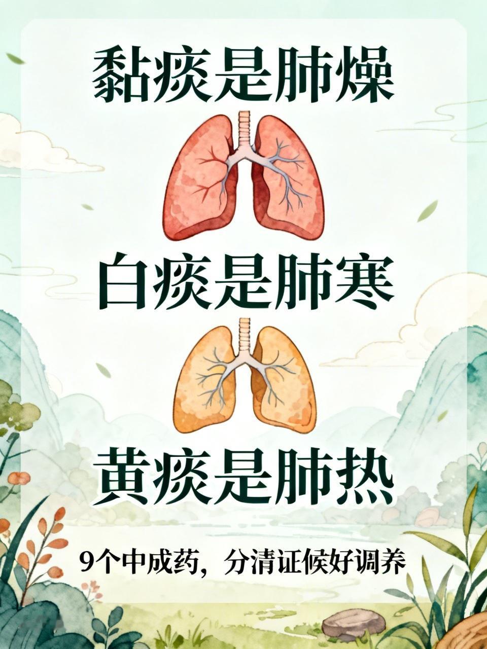 黏痰是肺燥，白痰是肺寒，黄痰是肺热，9个中成药，分清证候好调养痰的颜色和质地