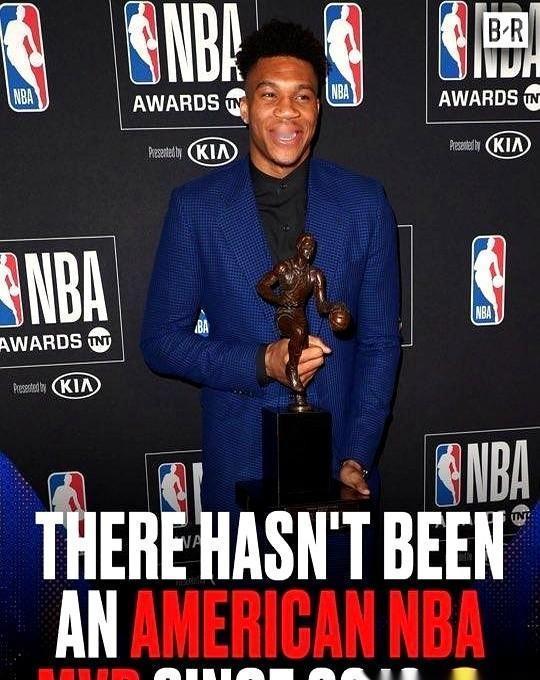 哈登之后，MVP再没让美国球员拿过。字母哥、约基奇、恩比德，连着六年，全是外国