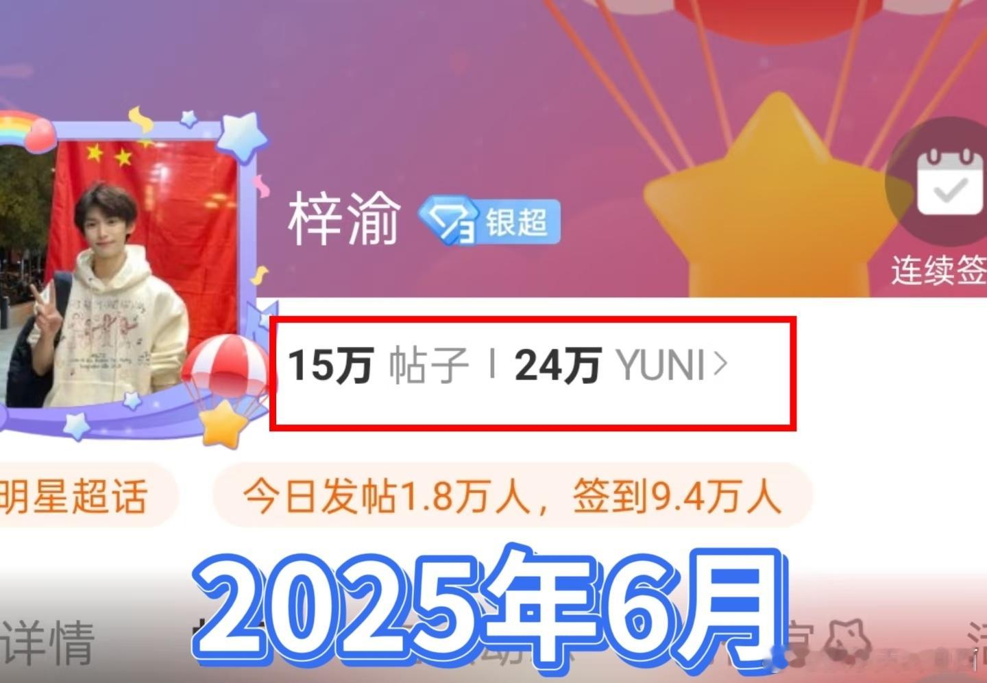 梓渝超话发帖量破亿梓渝🎉恭喜梓渝超话发帖量破亿，又一个手搓奇迹！是2025