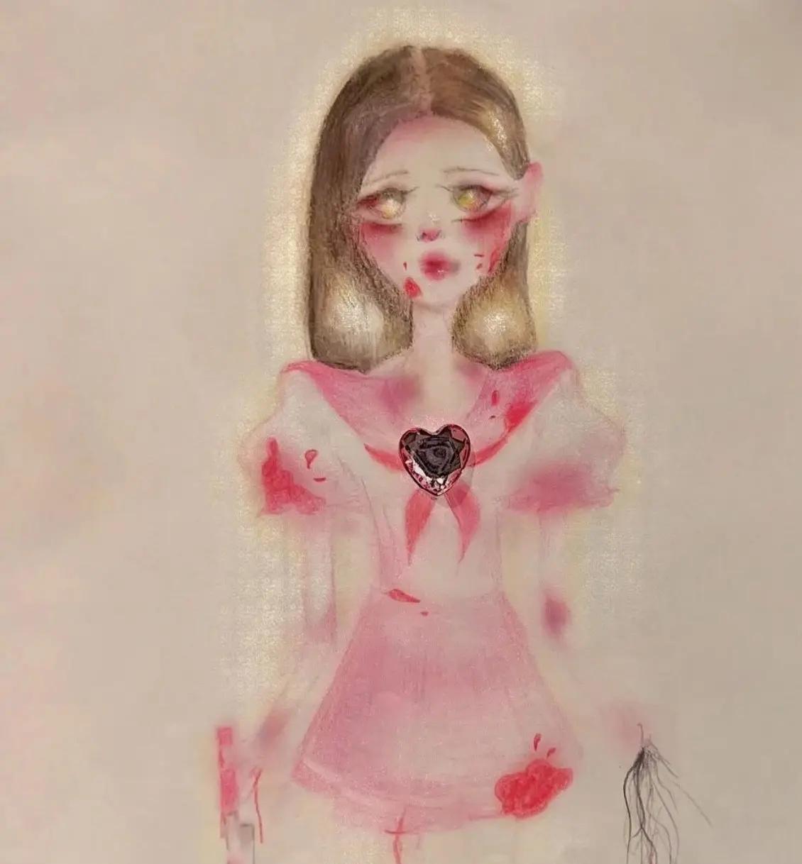 小S的宝贝女儿，未来要当大画家的。秀出了自己近期的画作，可爱的女孩！卡通女孩还