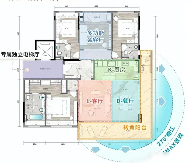 这是一款非凡的户型吗? 配置了多功能会客厅