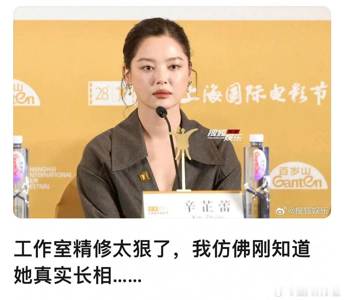 辛芷蕾的脸型是这么圆的吗？放大更是一种残忍…