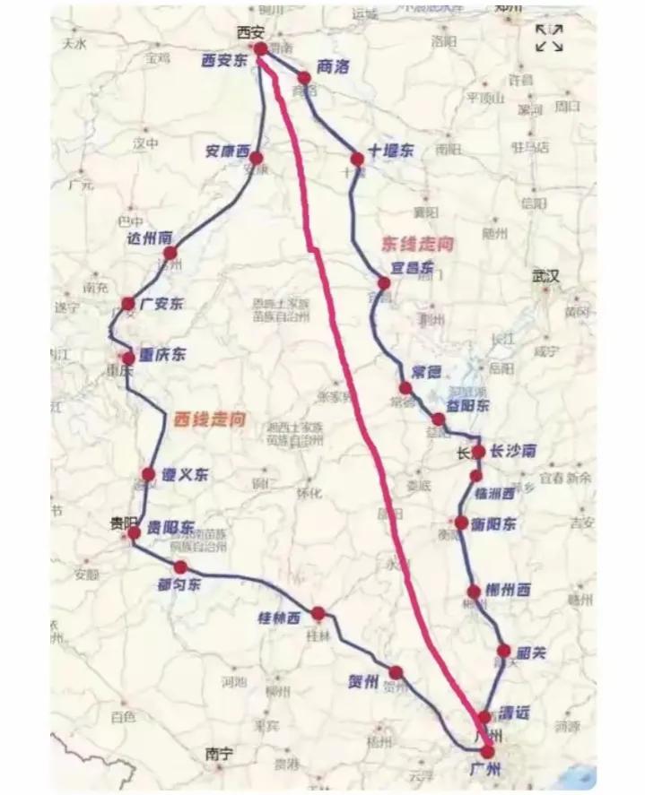 如果在西安和广州之间拉一条直线就建一条高铁，大家认为客流量够吗？有些自媒体目前
