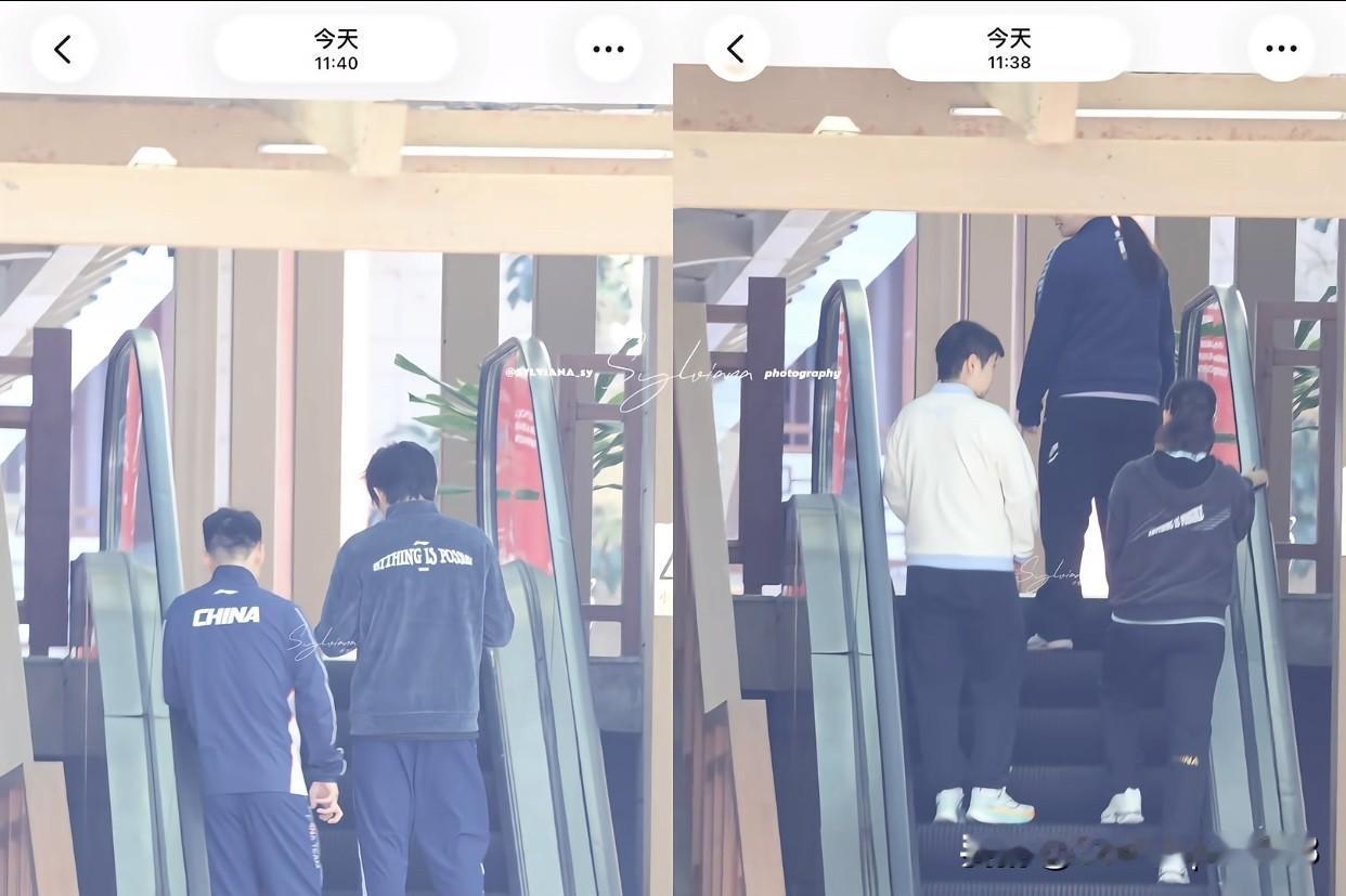 前后脚去吃饭的莎姐和头哥，都有自己的小分队陪伴，很安心。结束了上午的进校园活