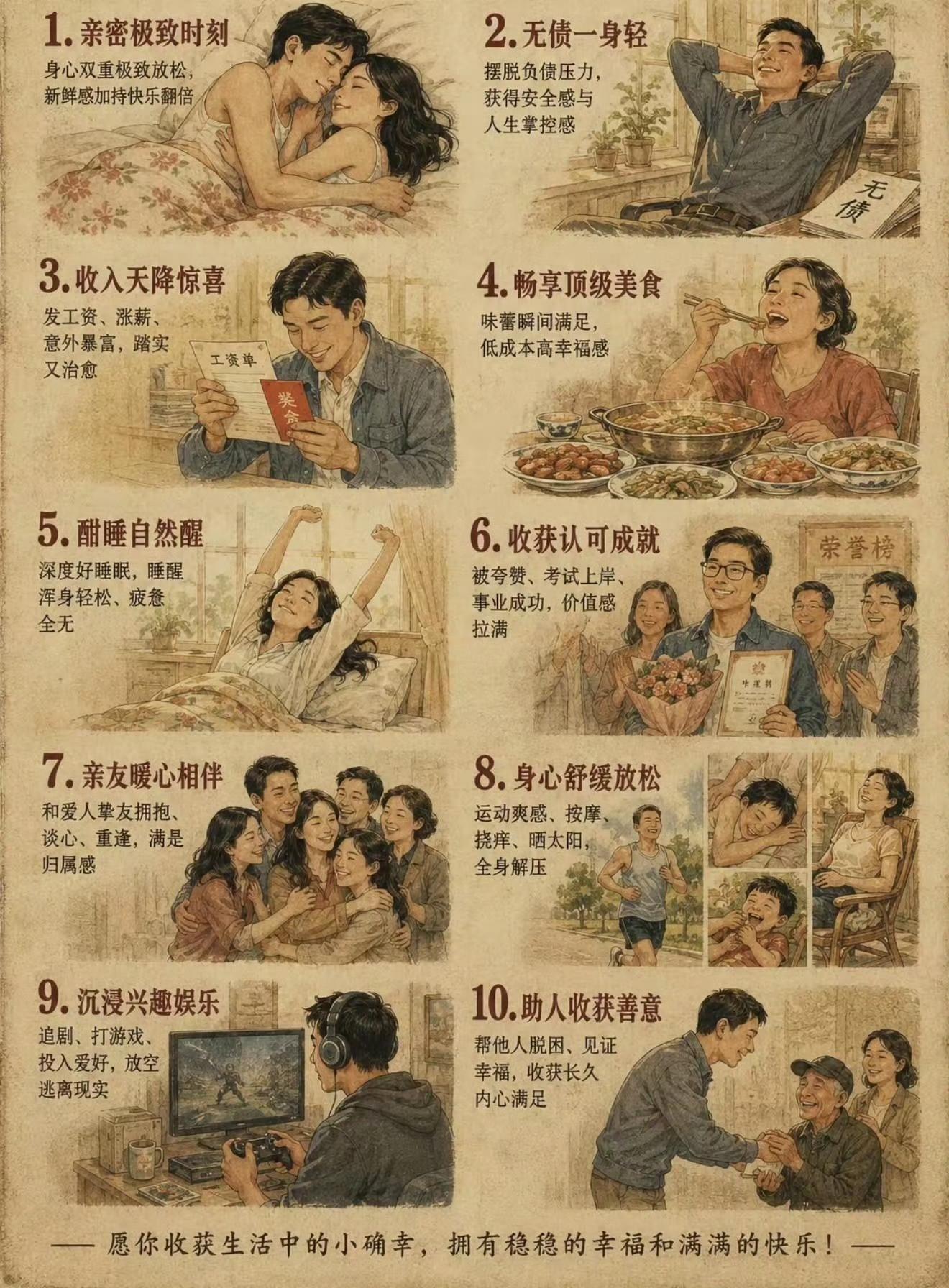 人生十大爽事，愿你此生都有。