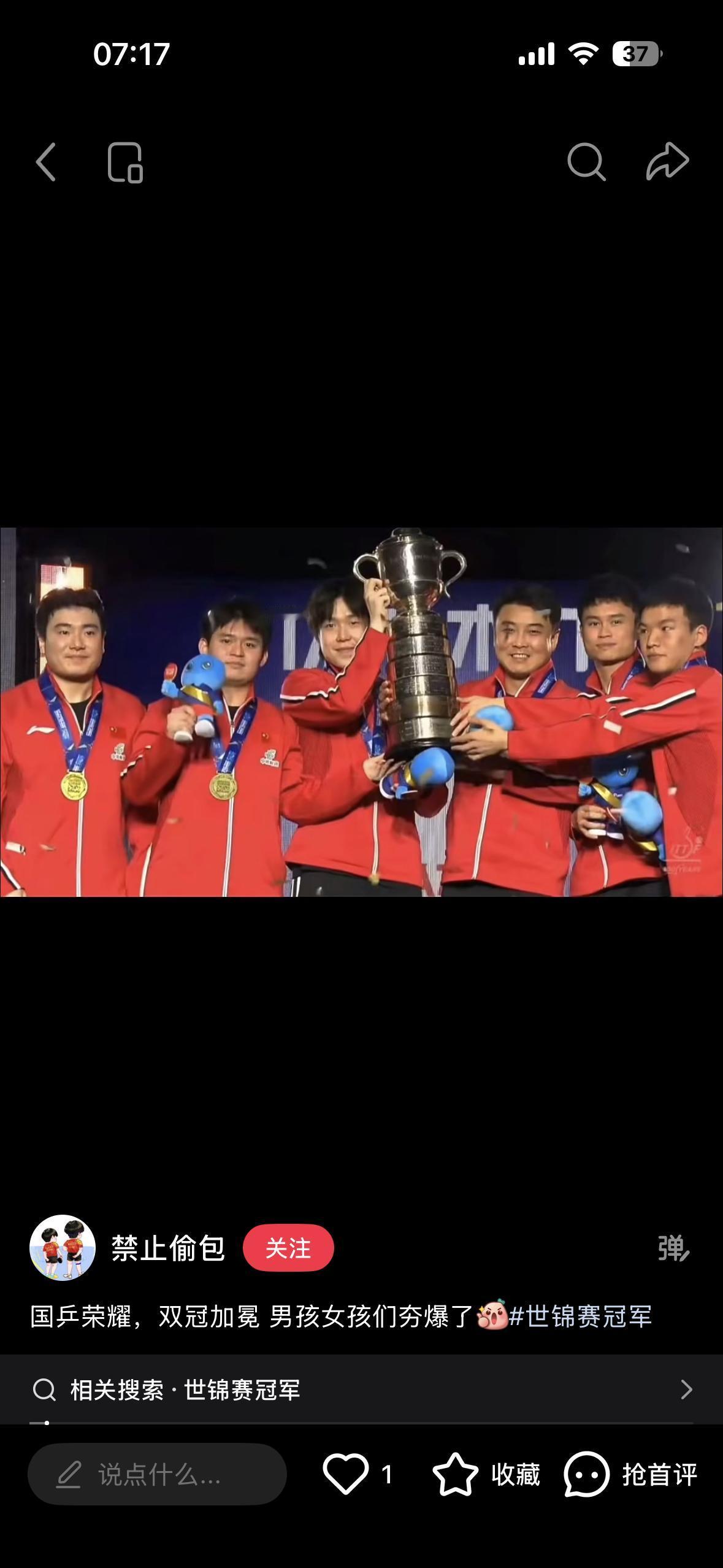 男队的欢乐程度，看王皓，他真的如释重负，这一路走来夺冠🏆，辛苦了白告的情绪的波