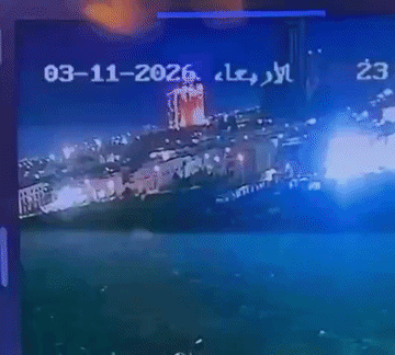 伊拉克民兵防空不错，3.11日晚，一架无人机被导弹打中坠毁在伊拉克库尔德斯坦埃