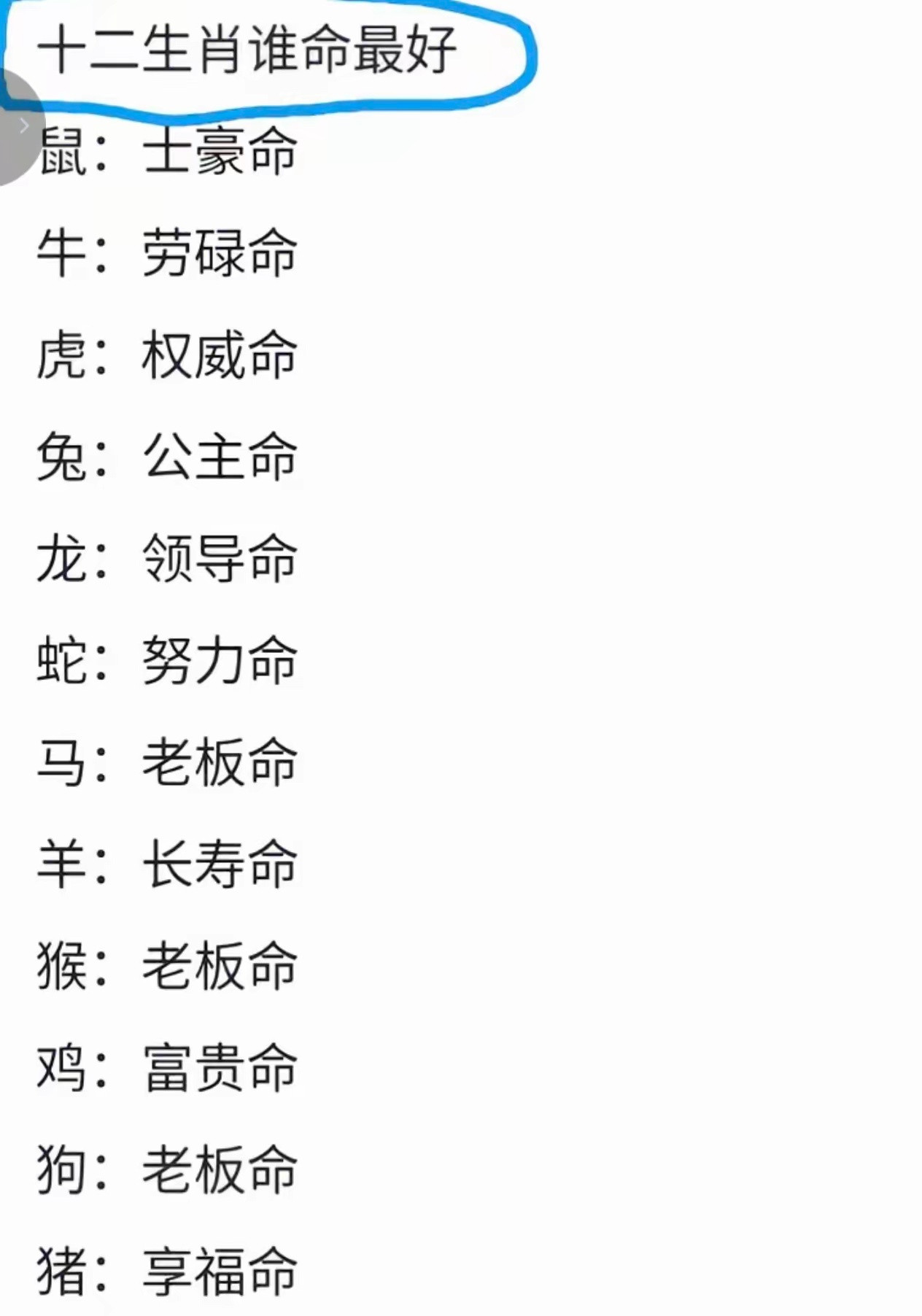十二生肖中的哪个生肖最有前途，有人说猴的命好，到现在也没发现，天天还是打工当牛马