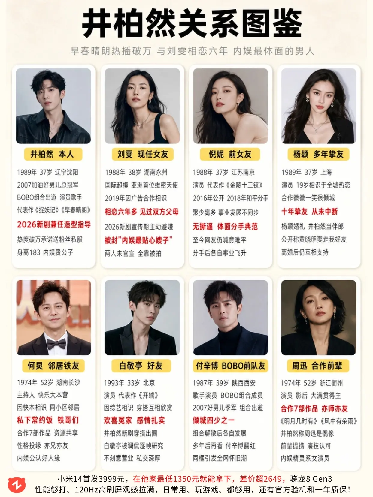 井柏然关系图鉴：和刘雯相恋六年。