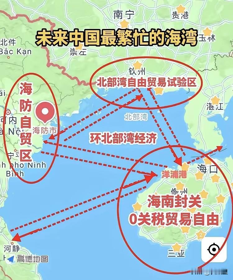 广西能不能崛起，就要看这个湾了！平陆运河以及湘桂运河的开通，会让这个海湾成为中国