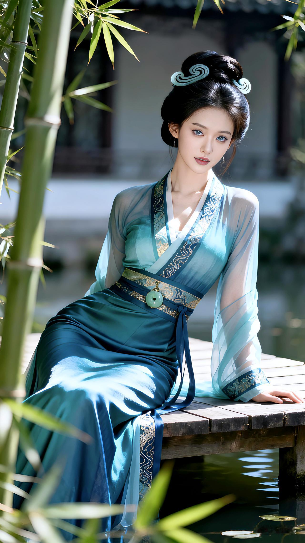 竹榭凝寒霜影，兰仙着素衣，冷光浸玉肌壁纸白衣花影素衣轻舞倩影动