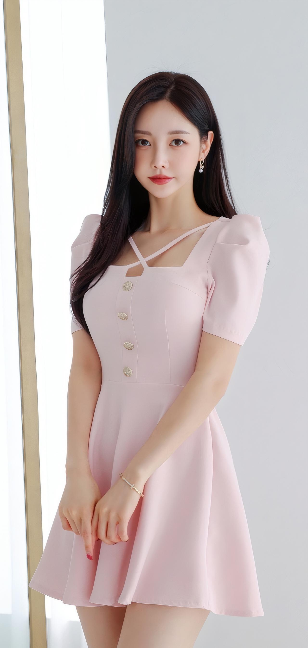 温柔粉裙，甜美少女心，优雅气质满满！🌸💖