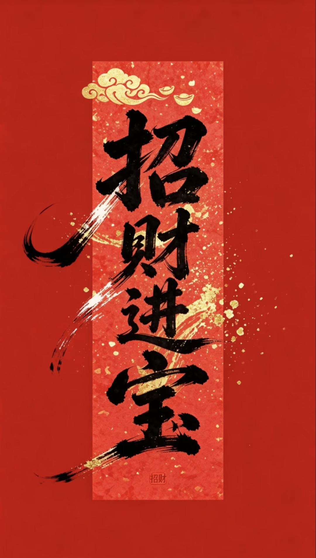 ​财运亨通如潮涌，福气盈门喜满堂，万事顺遂皆如愿，安康喜乐永绵长。传统文化传递