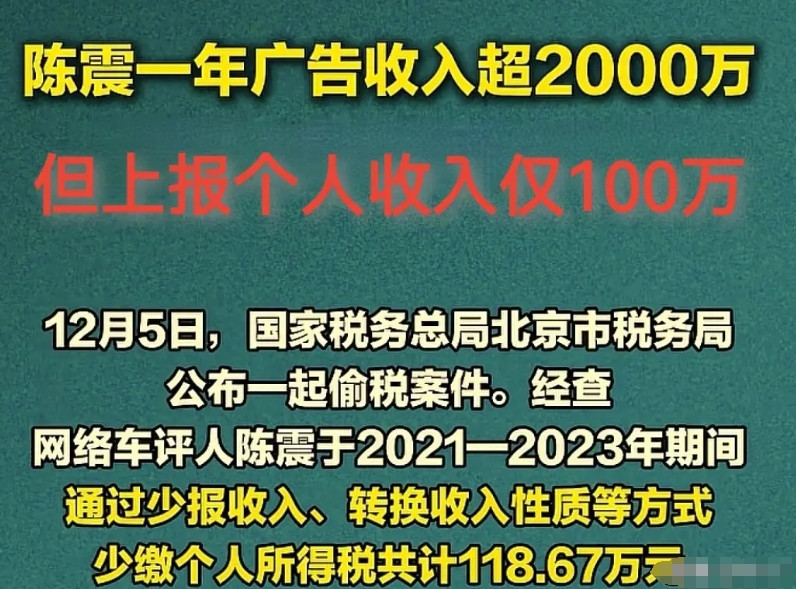你们不好奇吗？陈震2021年就开始逃税，为啥今天才被查？因为他触碰了别人的底线，