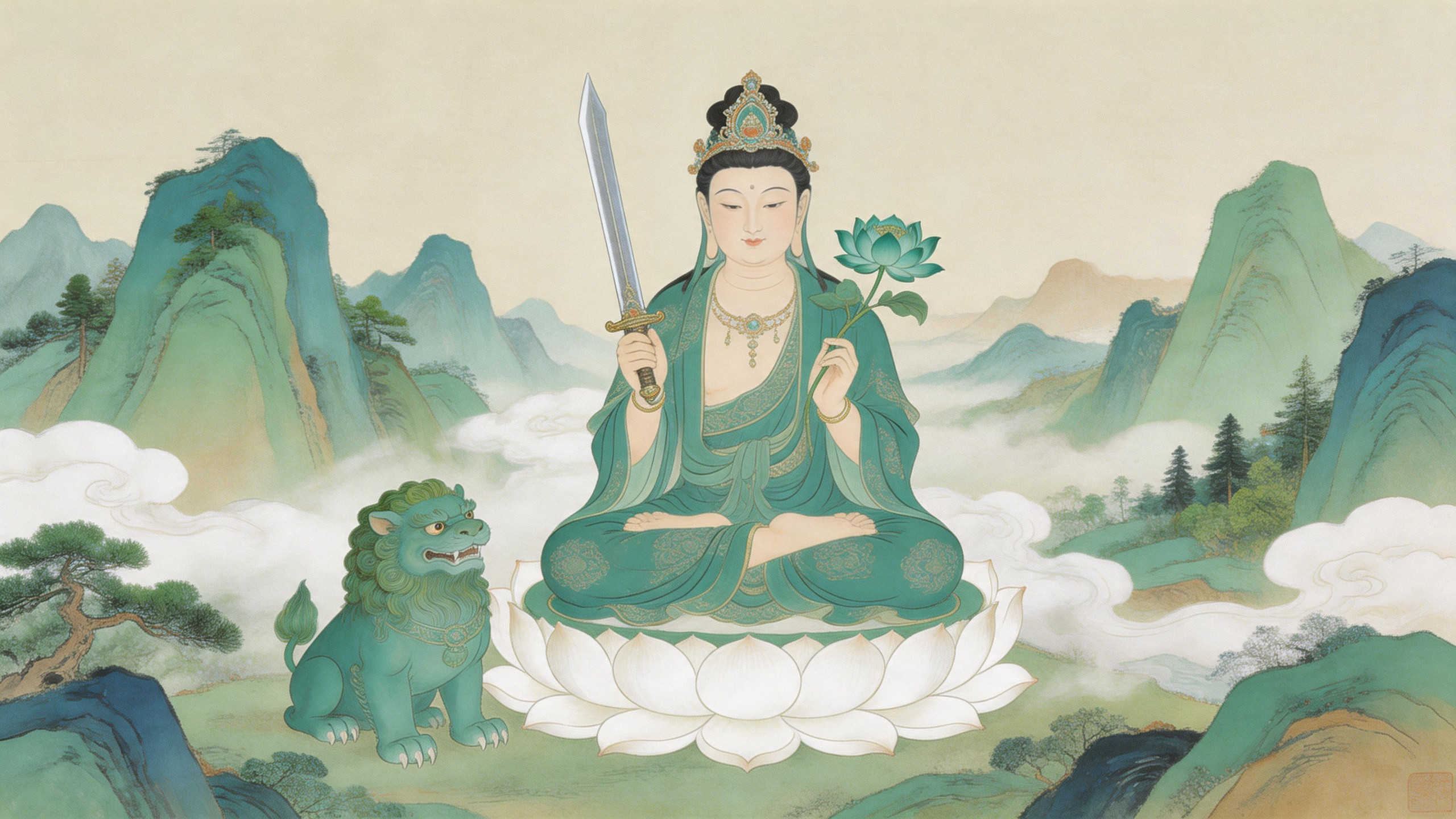 心怀虔诚，愿文殊菩萨常护我左右，岁岁安稳顺遂🙏