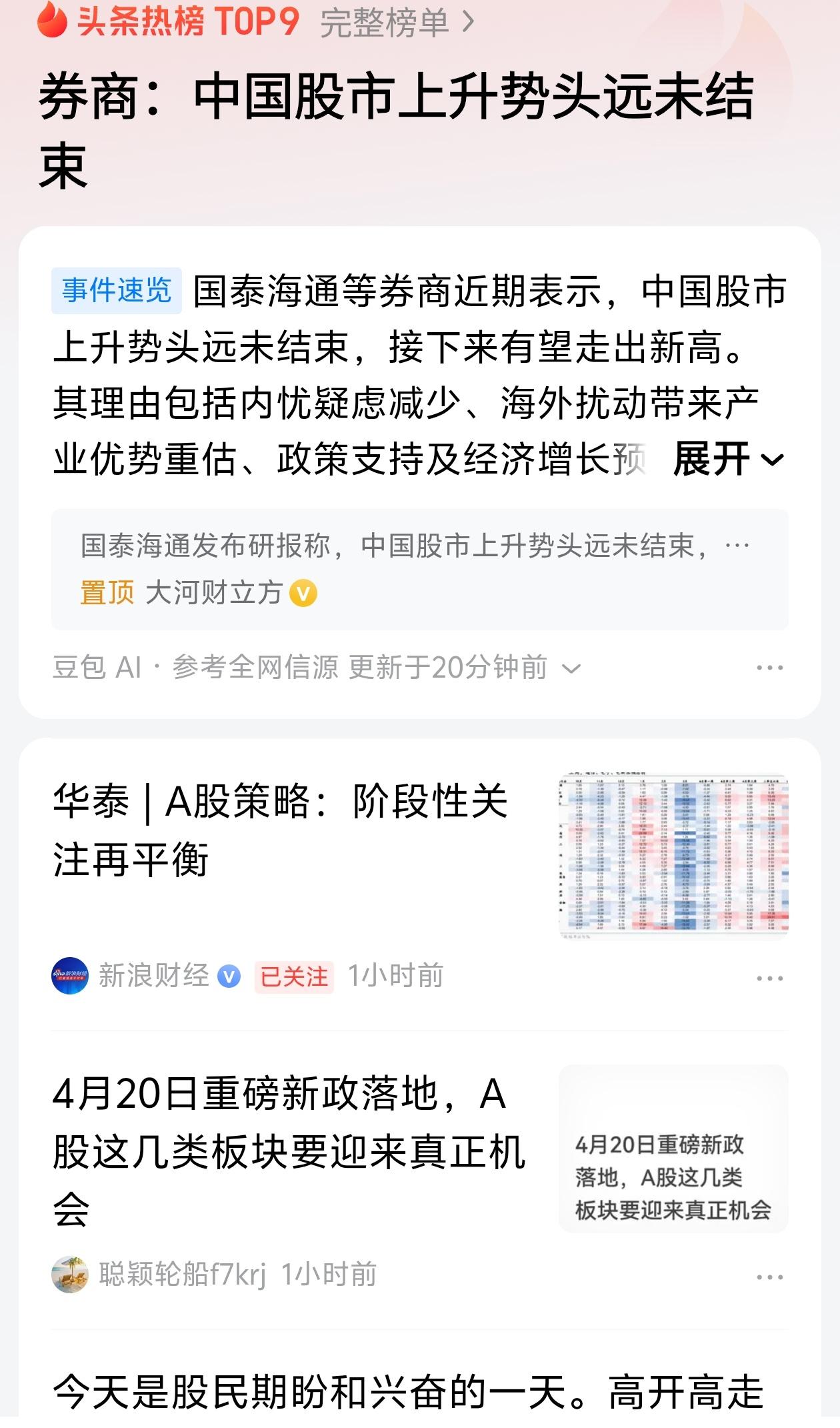 券商集体喊涨！A股的“慢牛”，这次真的不一样？你有没有发现，最近打开财经新