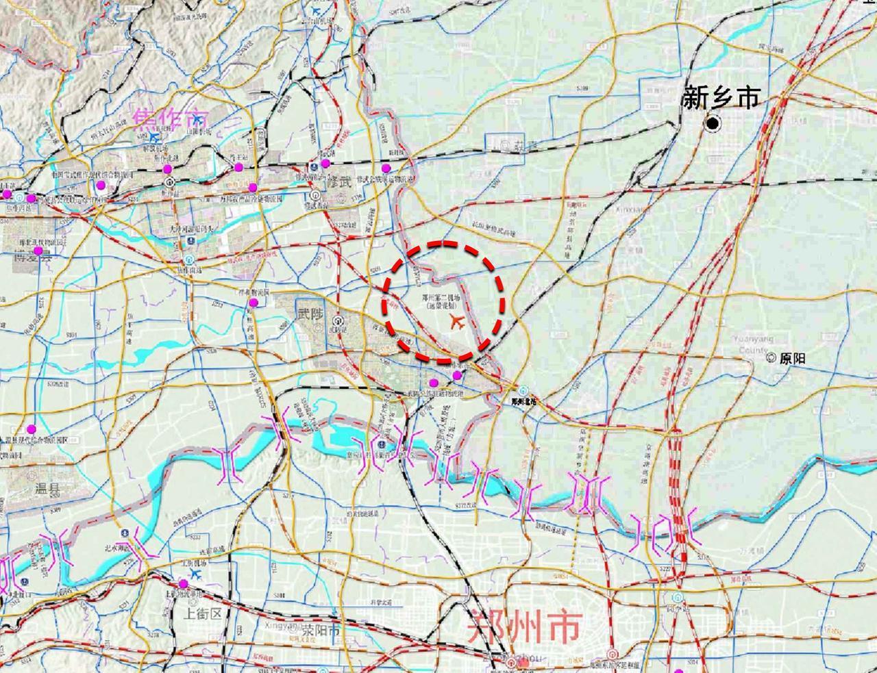 郑州第二机场备选地官方已经标注出来了！从郑新焦一体化发展规划蓝图可以看出，备受
