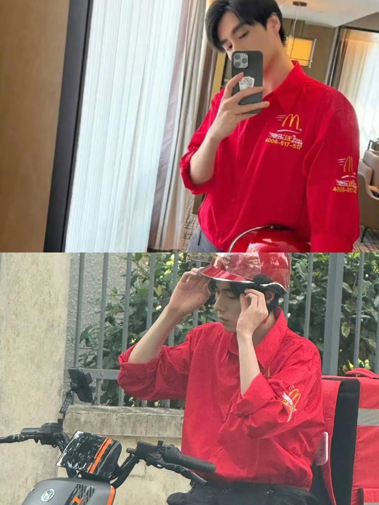 这是假的吧！前几天听说胡一天没戏拍转行了，今天就刷到他去送外賣的消息……他