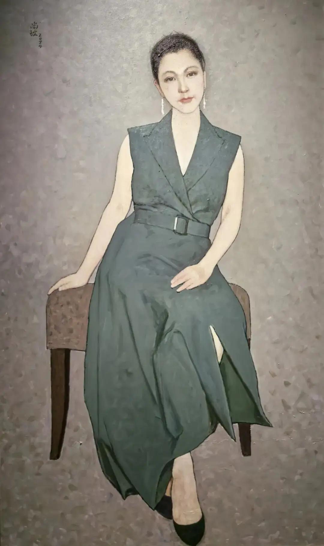 名家名画：这是著名中国油画大师靳尚谊晚年专门为小44岁的爱妻祁艳画的一幅画，真的