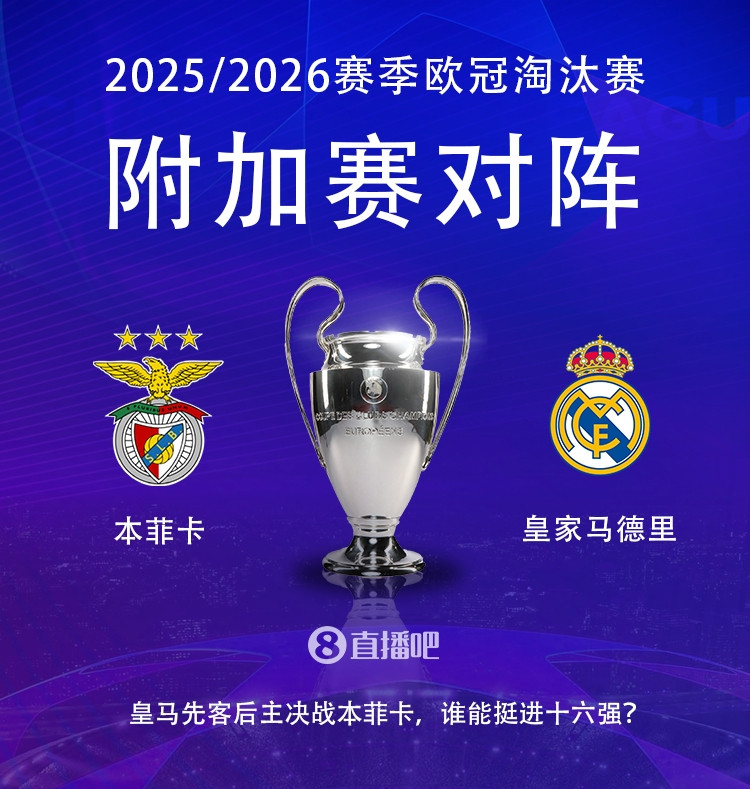 决战! 欧冠淘汰赛附加赛对阵: 皇马vs本菲卡, 穆帅重返伯纳乌