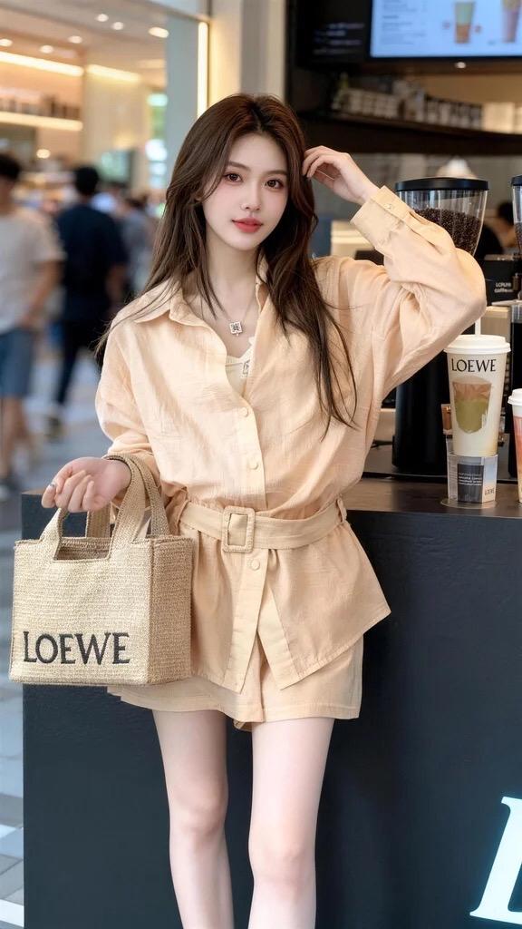 白色衬衫搭配短裤粉色上衣搭配白色短裤街头甜心风休闲气质白色短裤套装粉色衬