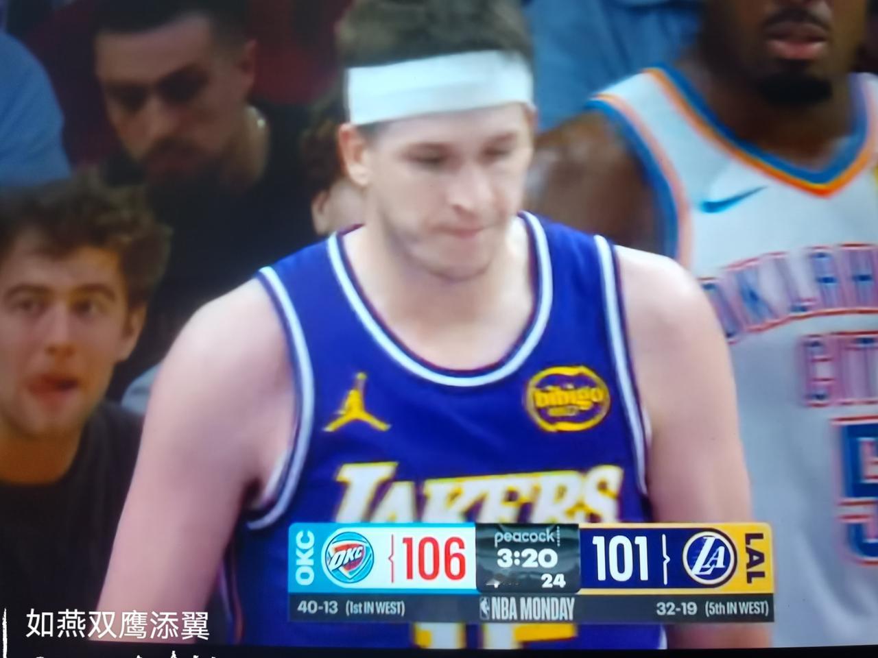 小里弗斯确实不值顶薪湖人主场110-119，输给雷霆。排名M