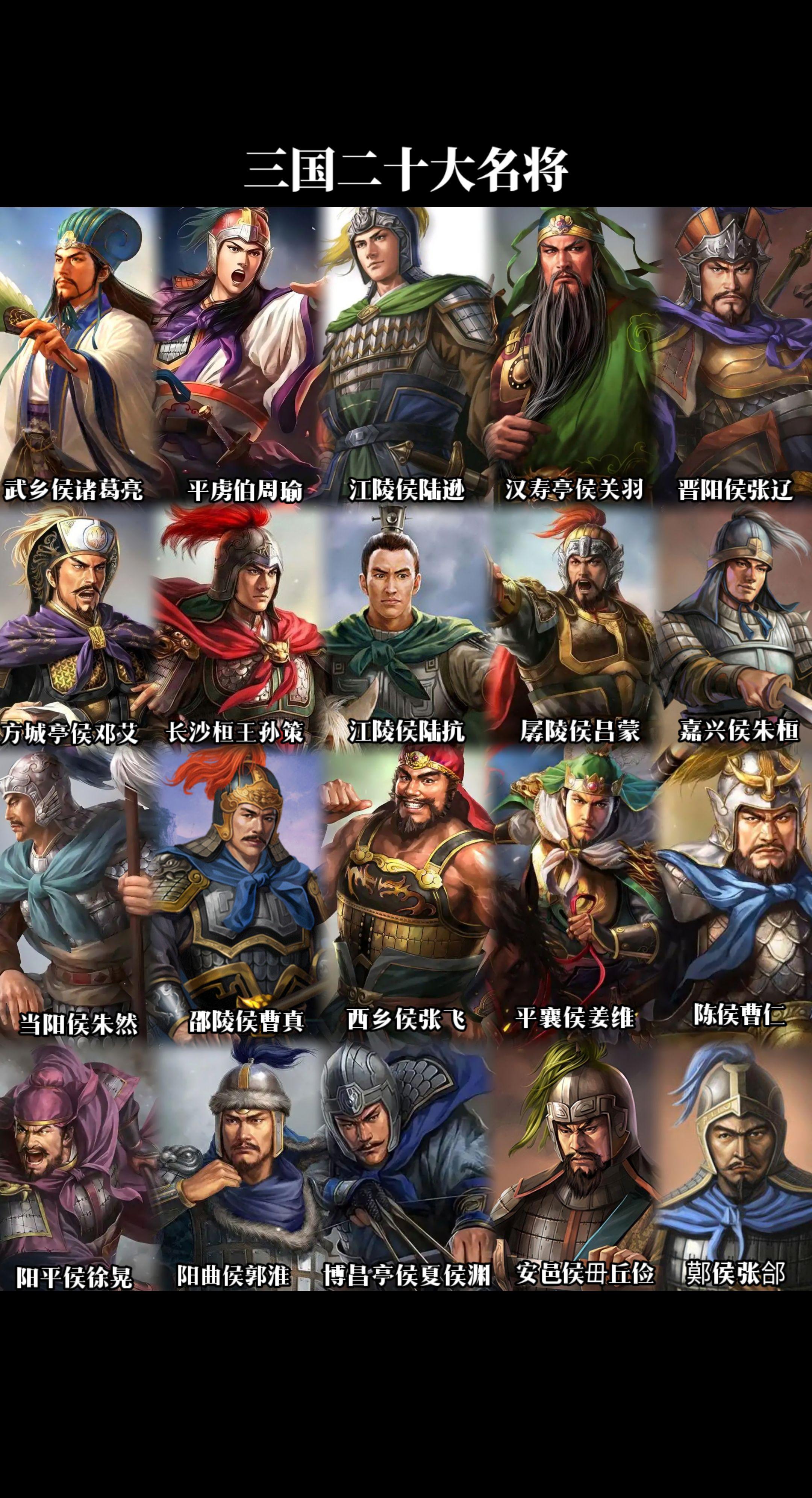 三国前二十名将