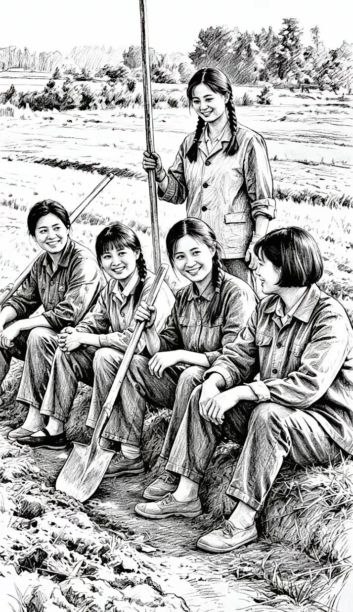 明明看见五位姐妹，画里还藏着两个人，你能全部找出来吗眼力挑战看图找人物